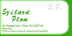 szilard plon business card